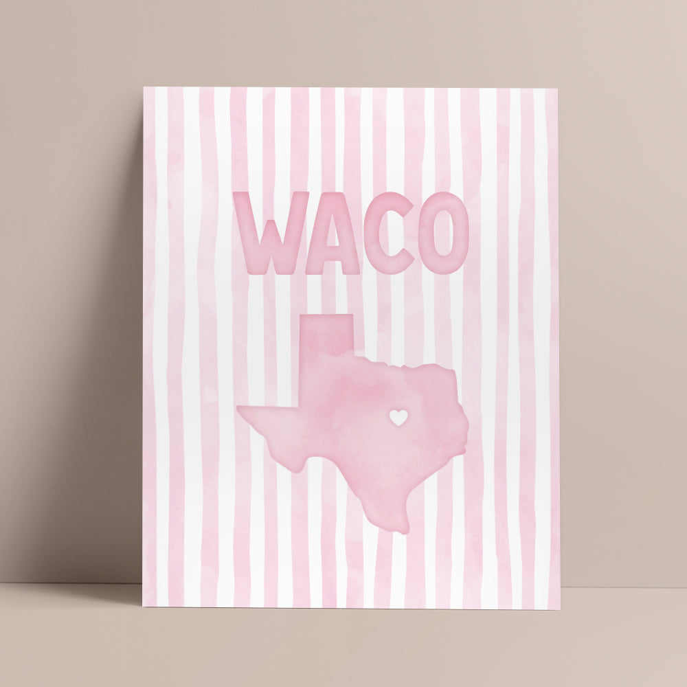 Waco, Texas Pink Pastel Poster