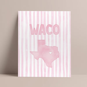 Waco, Texas Pink Pastel Poster