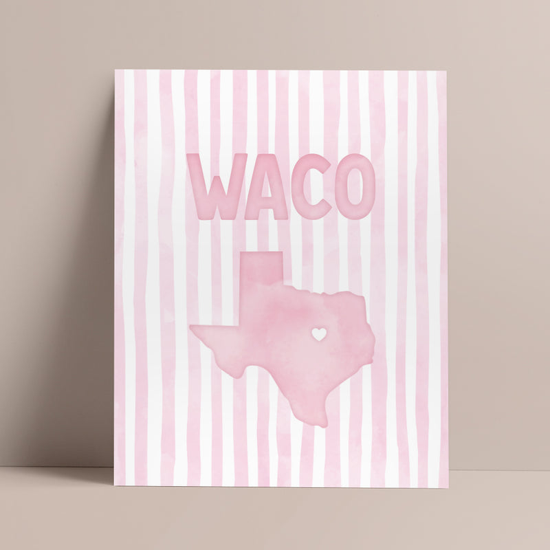 Waco, Texas Pink Pastel Poster