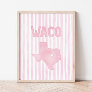 Waco, Texas Pink Pastel Poster