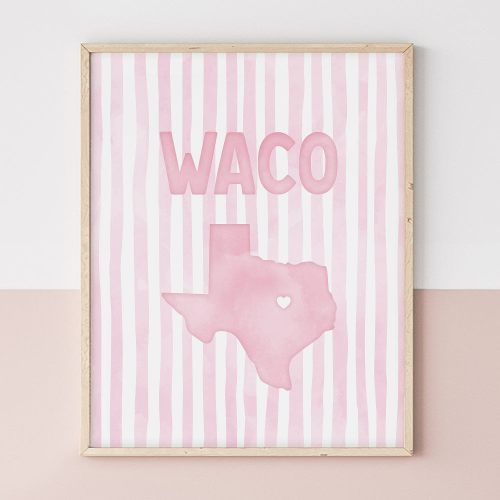 Waco, Texas Pink Pastel Poster