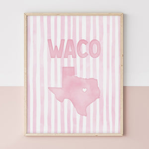 Waco, Texas Pink Pastel Poster