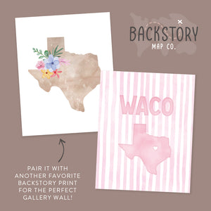 Waco, Texas Pink Pastel Poster