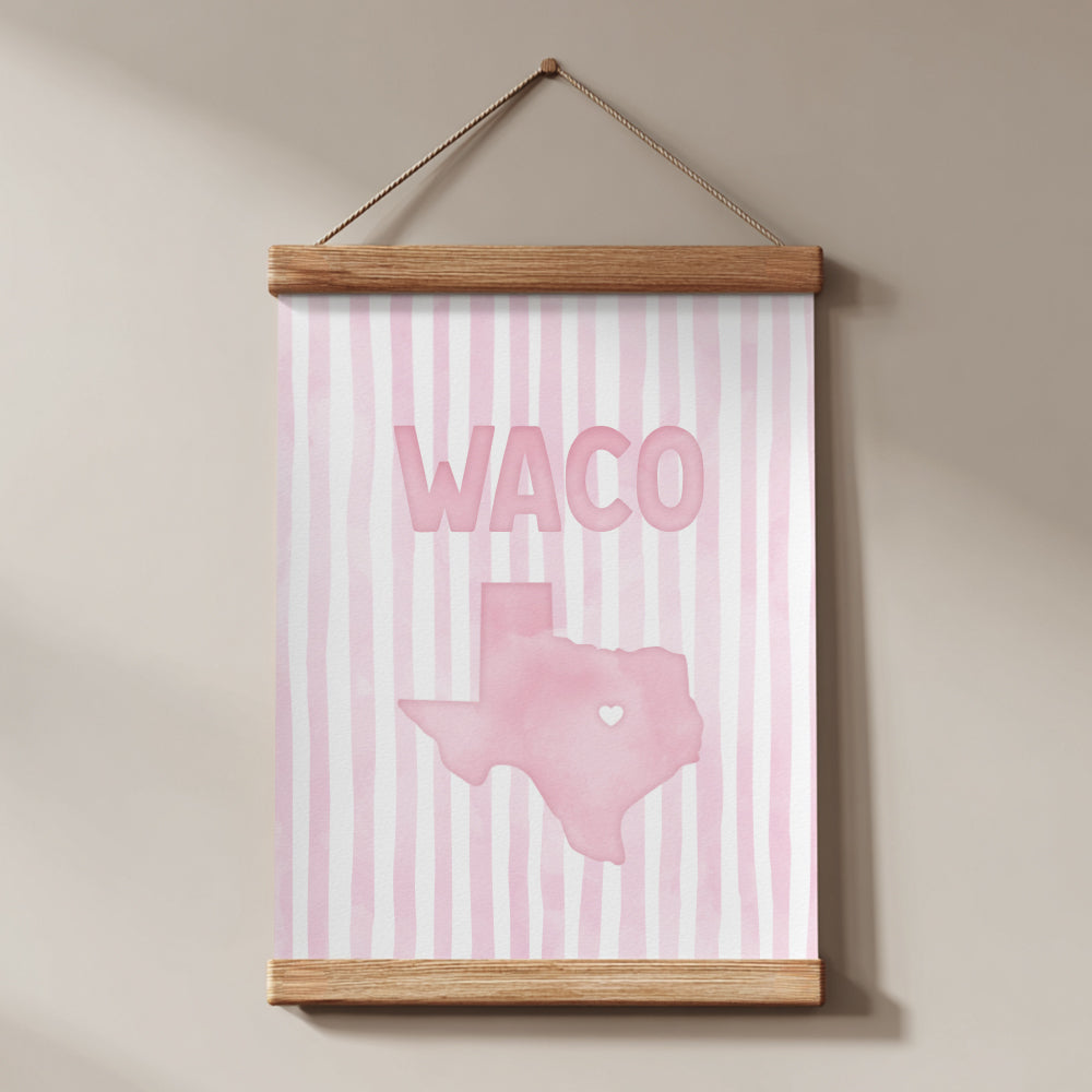 Waco, Texas Pink Pastel Poster