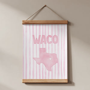 Waco, Texas Pink Pastel Poster