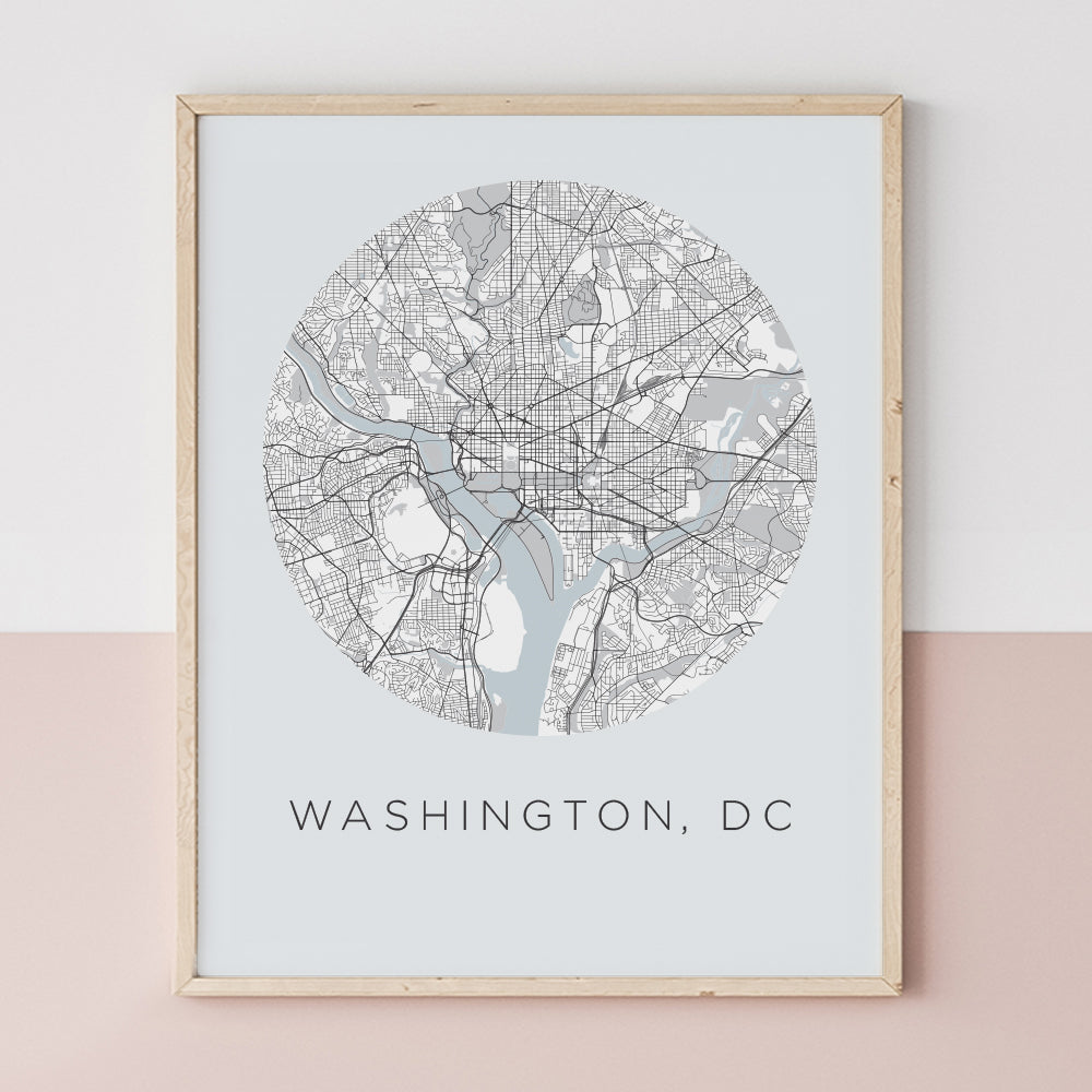 washington dc map poster
