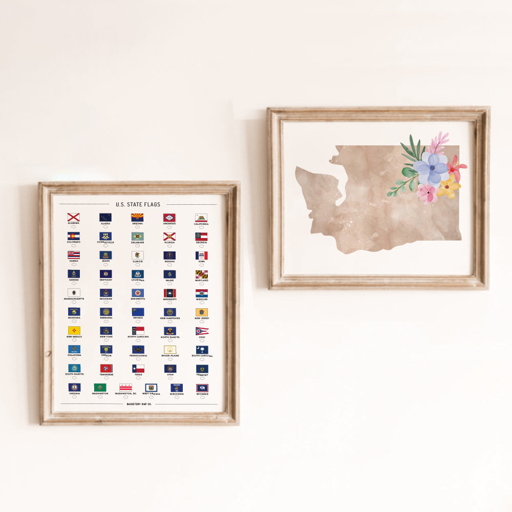 50 states flag wall art