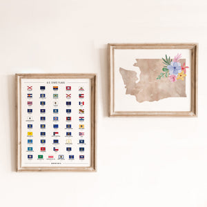 50 states flag wall art