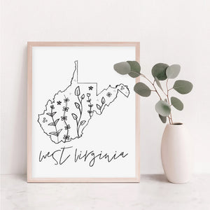 west virginia floral poster