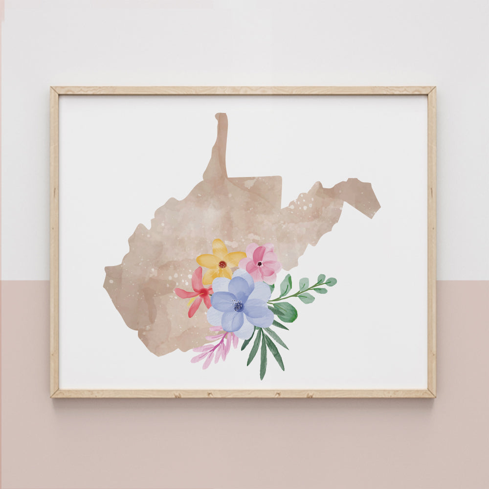 west virginia map poster
