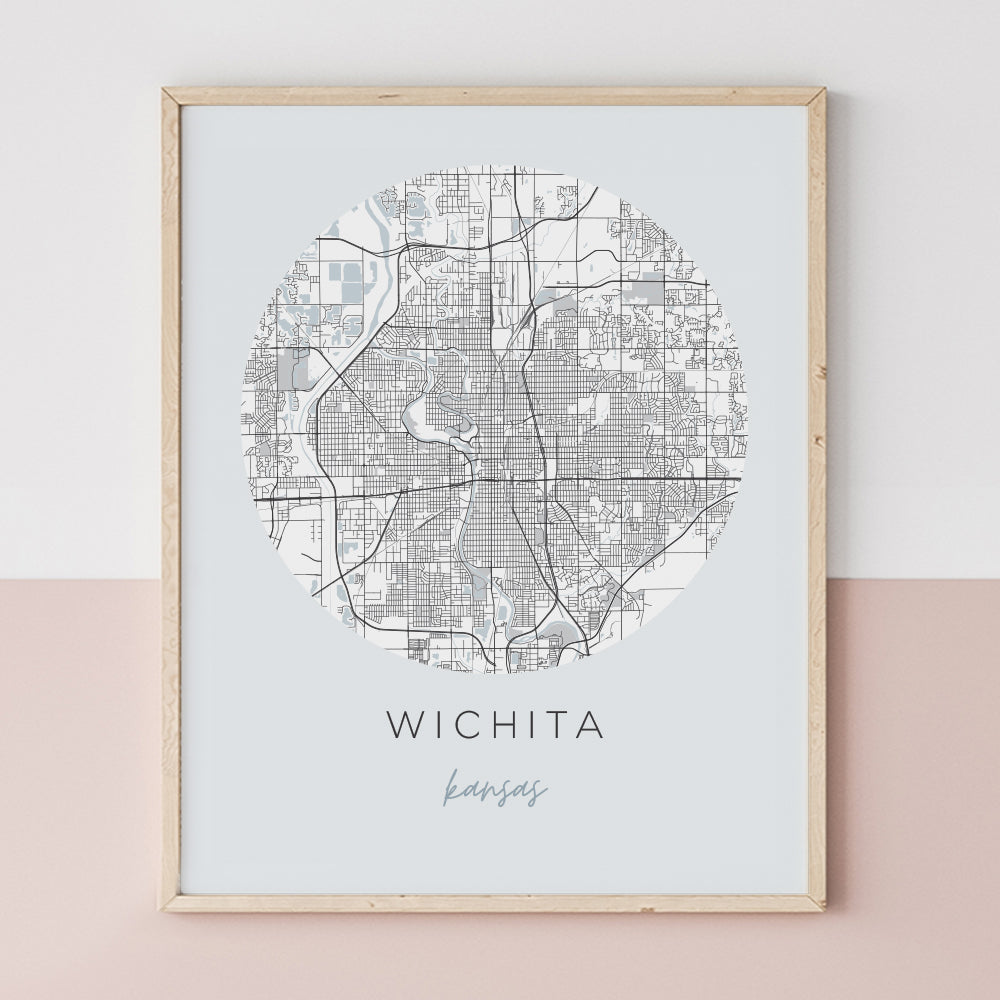 wichita map poster