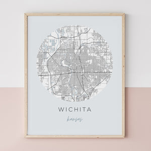 wichita map poster
