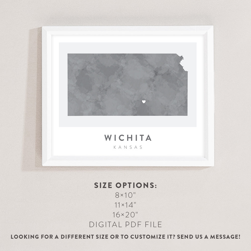 wichita map poster