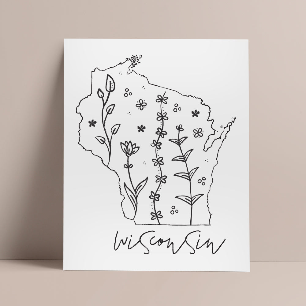 wisconsin map poster