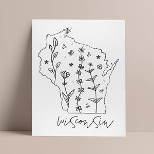 wisconsin map poster