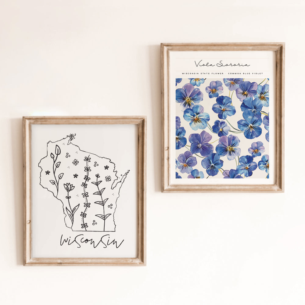 wisconsin floral poster
