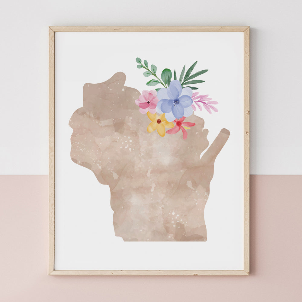 wisconsin floral wall art