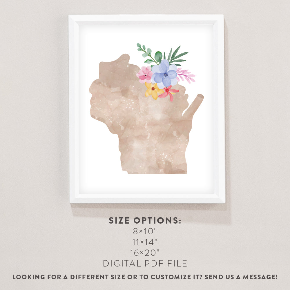 map of wisconsin poster