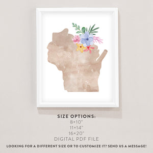 map of wisconsin poster