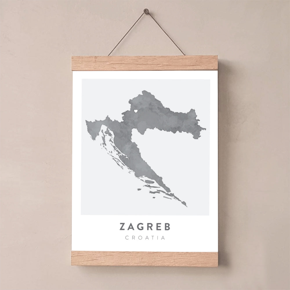 croatia map poster