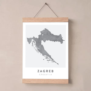 croatia map poster