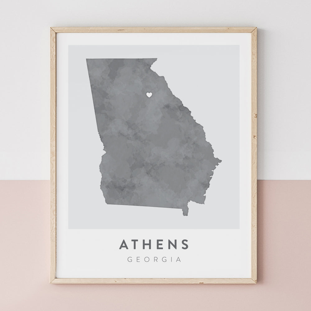 athens georgia map poster