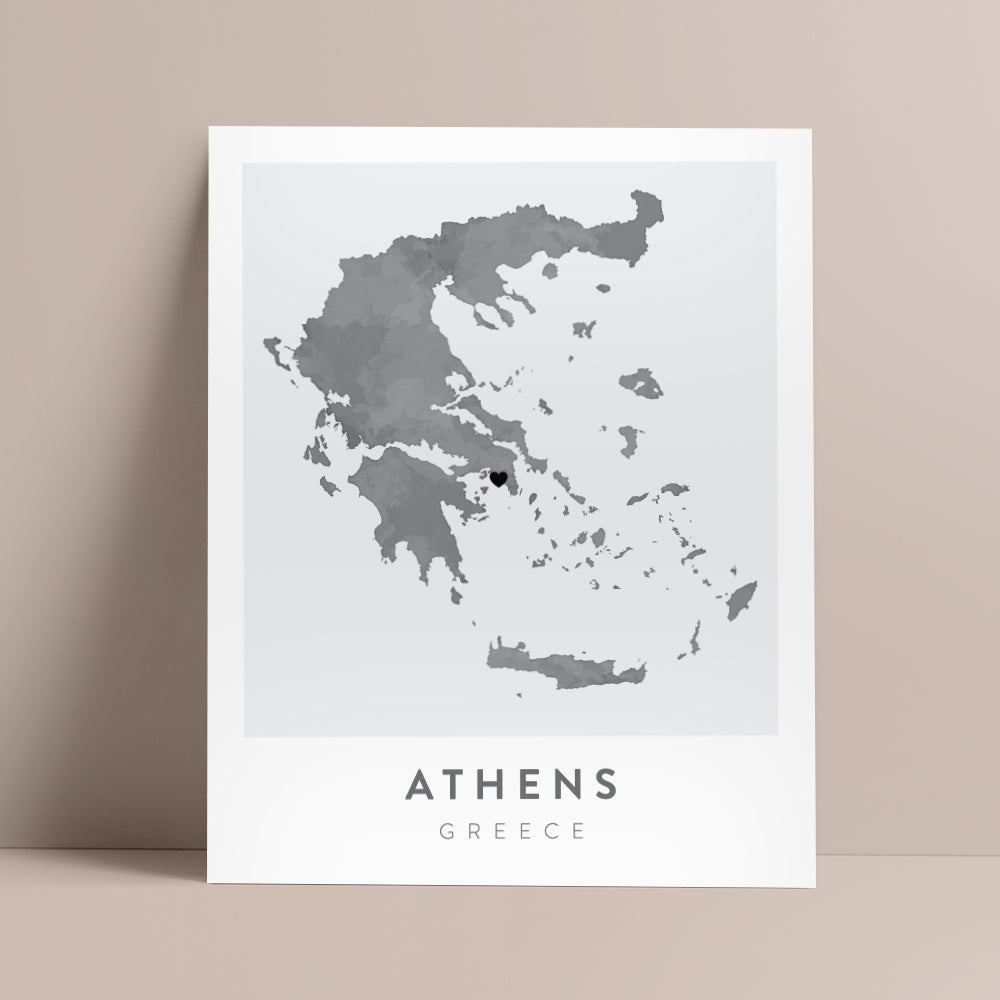 Athens Shape Map Athens, Greece Map | Backstory Map Co.
