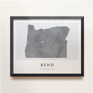 bend oregon map poster