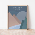 Load image into Gallery viewer, Big Sky Minimalist Poster | Backstory Map Co.
