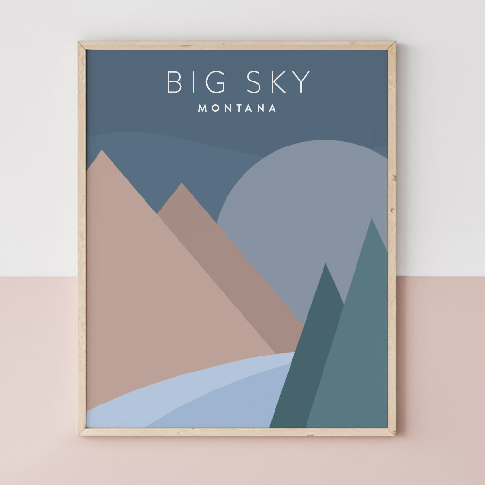 Big Sky Minimalist Poster | Backstory Map Co.
