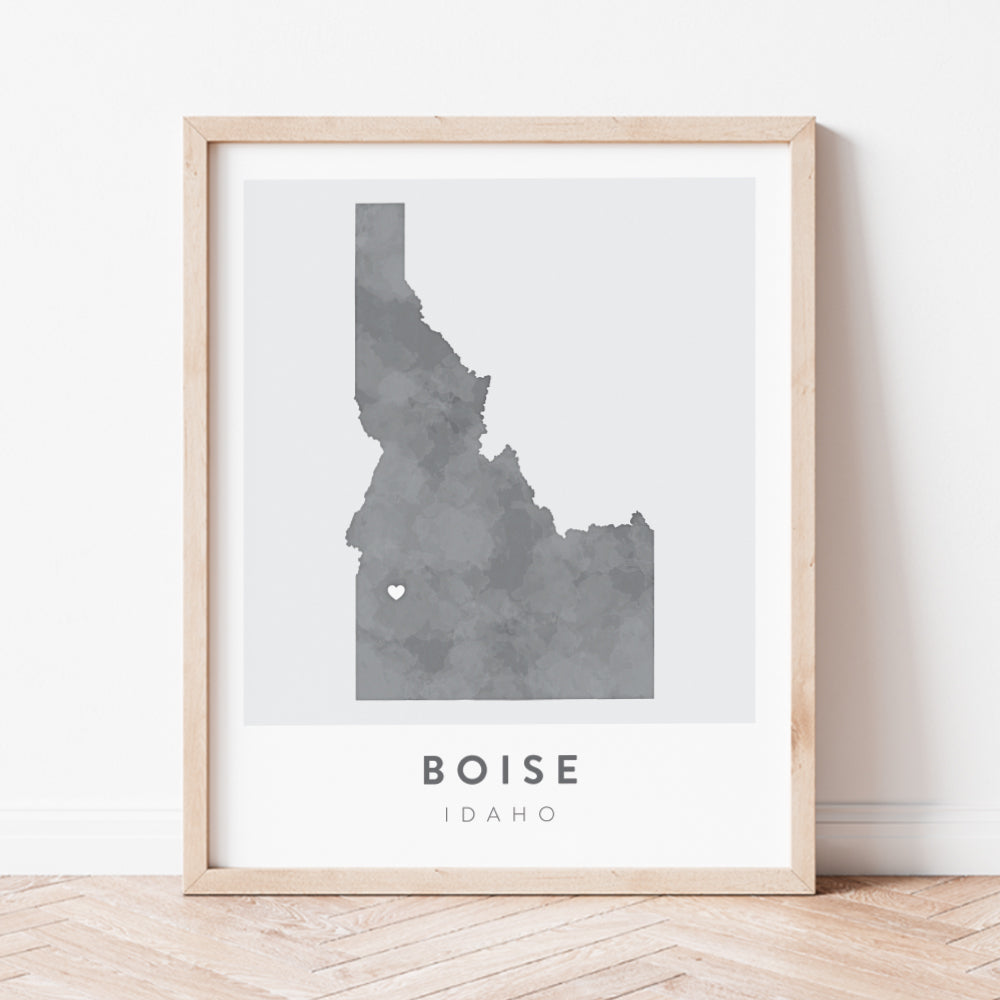 boise idaho map poster
