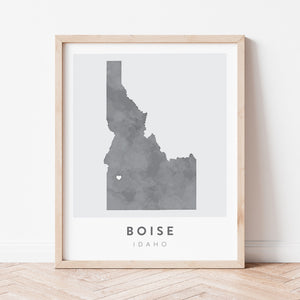 boise idaho map poster