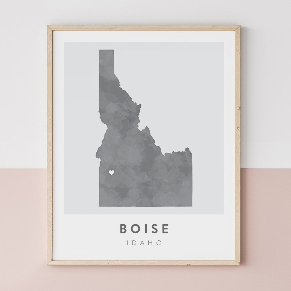 idaho map poster