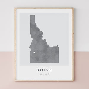 idaho map poster
