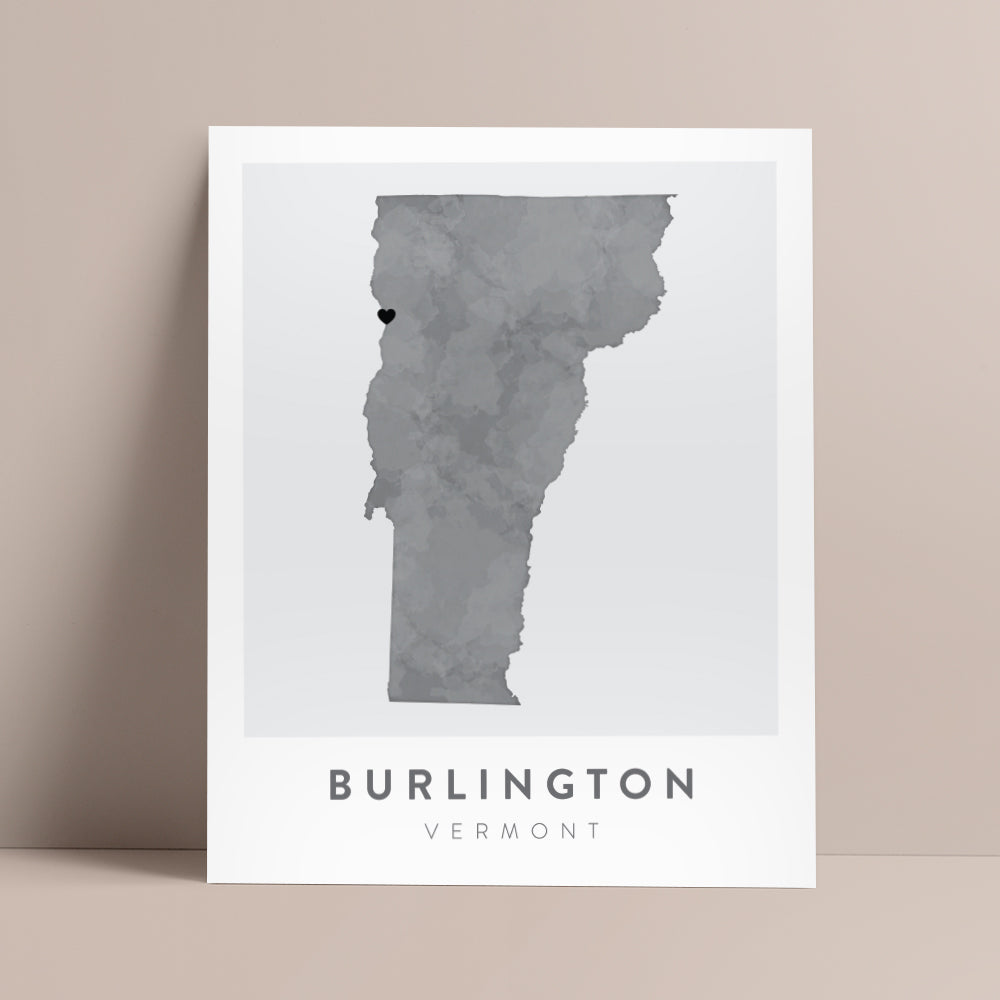 burlington vermont map wall art