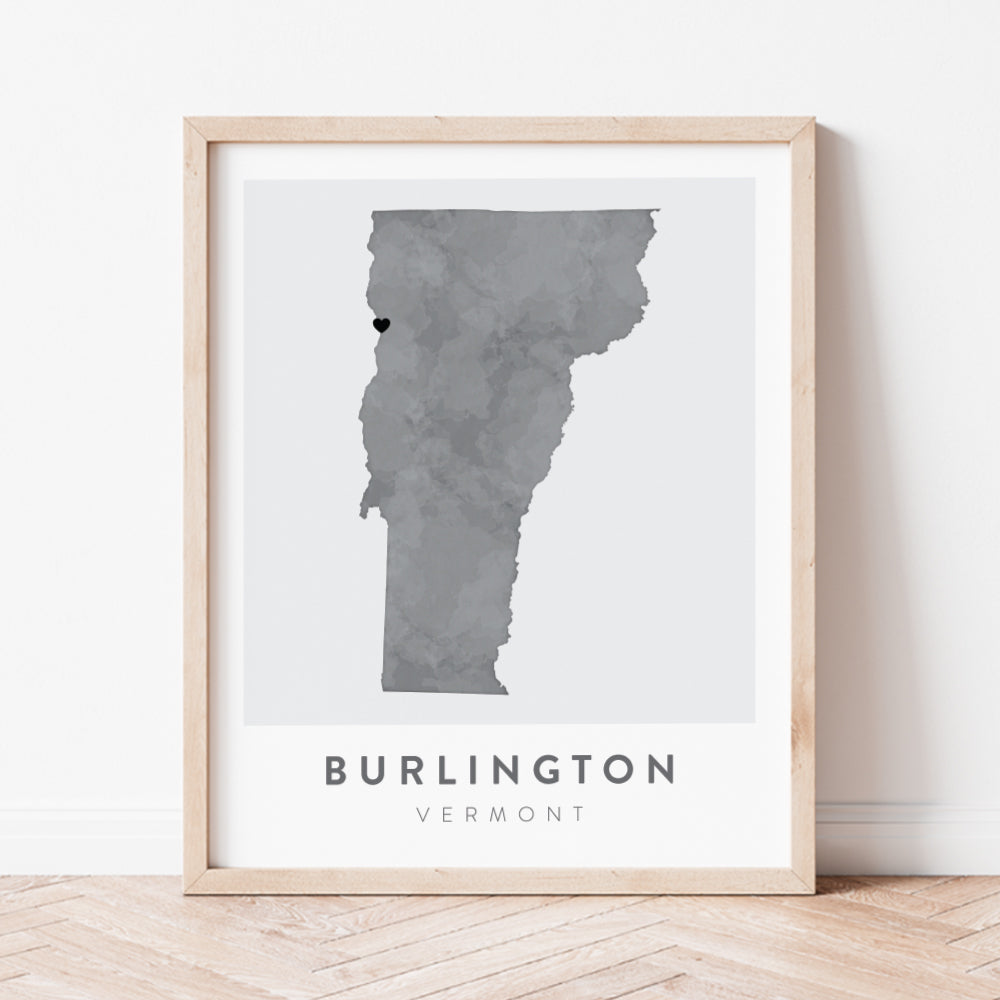 burlington vermont map poster