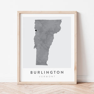 burlington vermont map poster