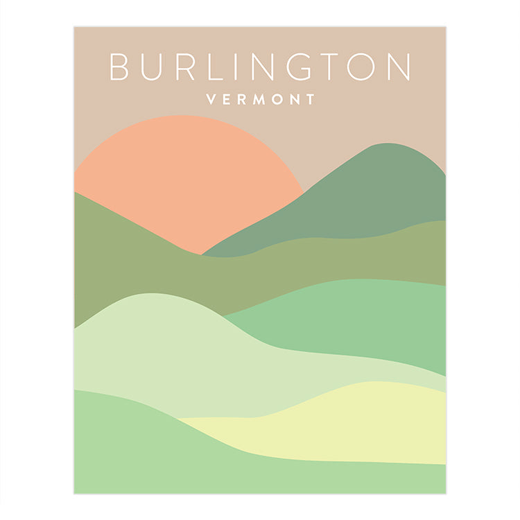 Burlington Vermont Minimalist Poster | Backstory Map Co.