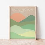Load image into Gallery viewer, Burlington Vermont Minimalist Poster | Backstory Map Co.
