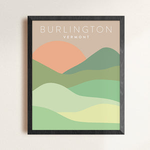 Burlington Vermont Minimalist Poster | Backstory Map Co.