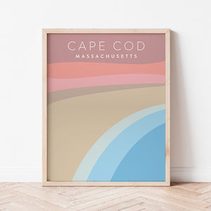 Cape Cod Massachusetts Minimalist Poster | Backstory Map Co.