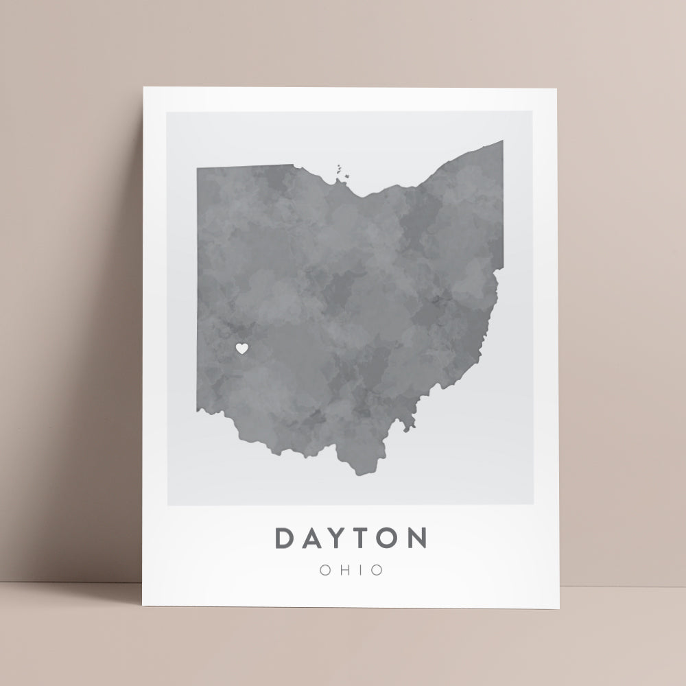 dayton ohio map poster