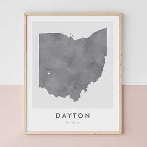 ohio map poster