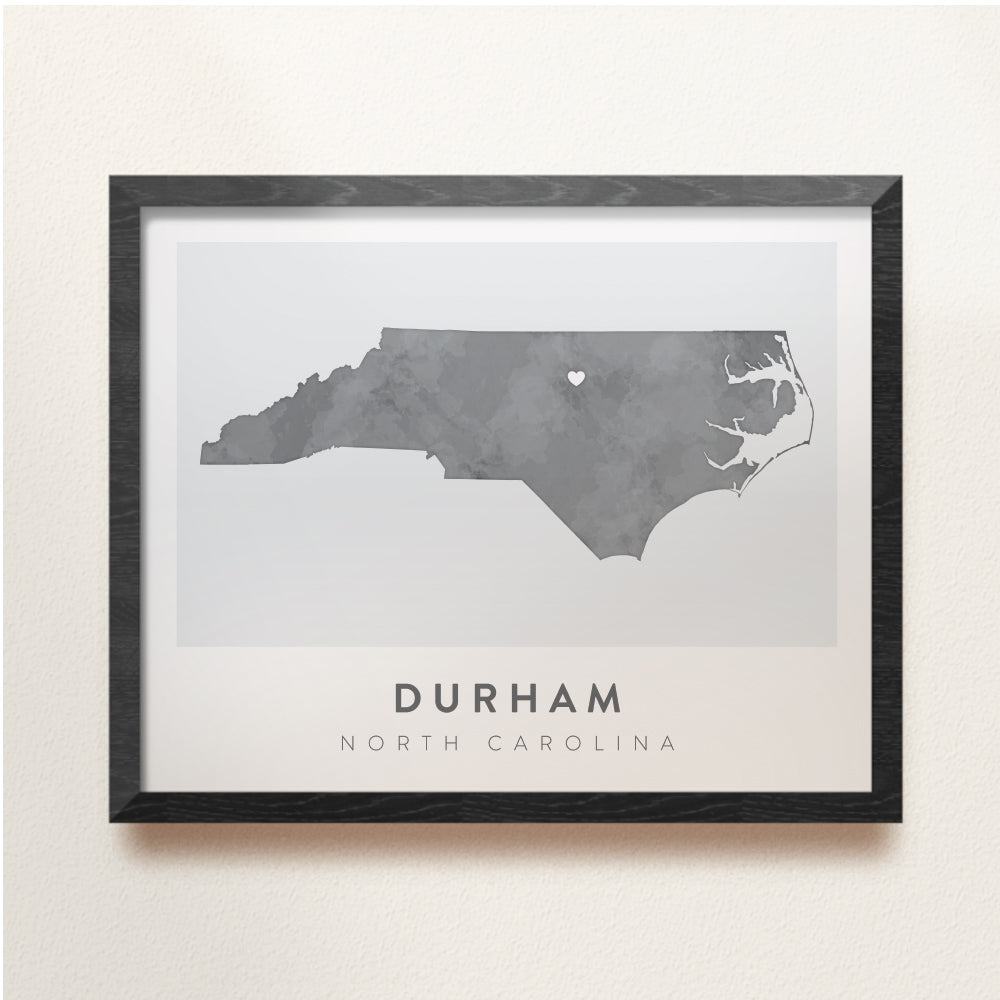 durham north carolina map poster
