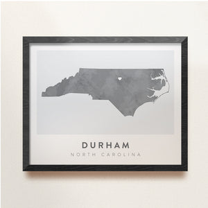 durham north carolina map poster