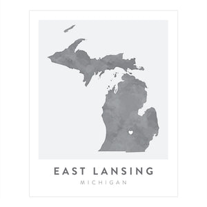 East Lansing, Michigan Map | Backstory Map Co.