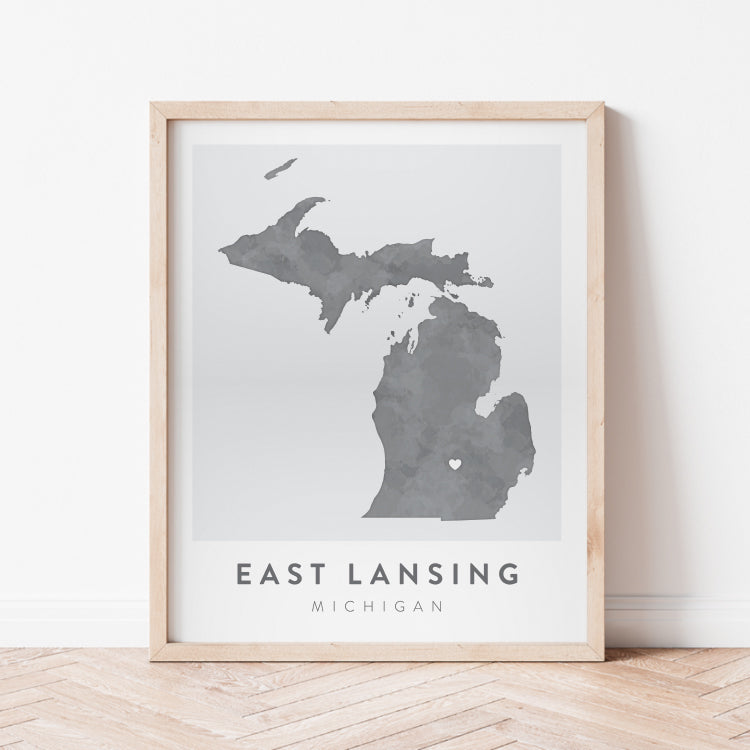 East Lansing, Michigan Map | Backstory Map Co.