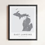 Load image into Gallery viewer, East Lansing, Michigan Map | Backstory Map Co.
