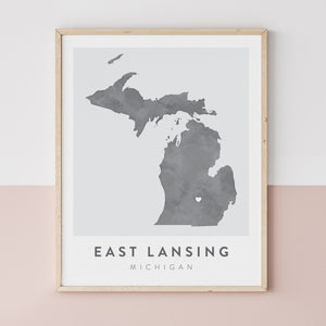 East Lansing, Michigan Map | Backstory Map Co.