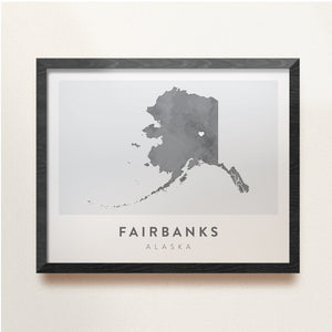 fairbanks alaska map poster